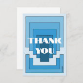 四角形の抽象芸術（青） サンキューカード (正面/裏面)