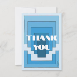 四角形の抽象芸術（青） サンキューカード