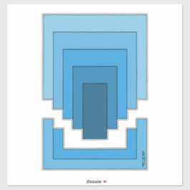 四角形の抽象芸術（青） シール