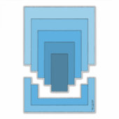 四角形の抽象芸術（青） シール (正面)