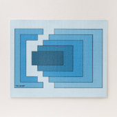 四角形の抽象芸術（青） ジグソーパズル (横)
