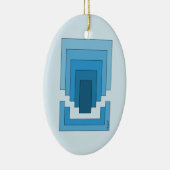 四角形の抽象芸術（青） セラミックオーナメント (右)