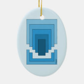 四角形の抽象芸術（青） セラミックオーナメント (裏面)