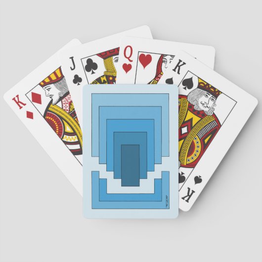 四角形の抽象芸術（青） トランプ (裏面)