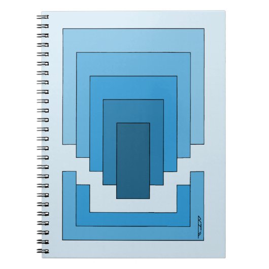 四角形の抽象芸術（青） ノートブック (正面)