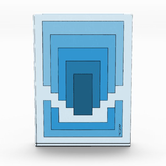 四角形の抽象芸術（青） フォトブロック (正面)