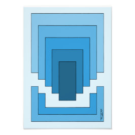 四角形の抽象芸術（青） フォトプリント           