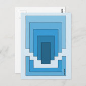 四角形の抽象芸術(青) ポストカード (正面/裏面)