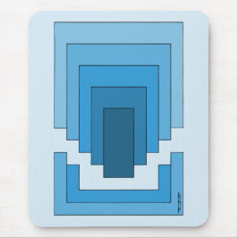 四角形の抽象芸術（青） マウスパッド