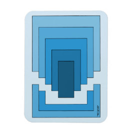 四角形の抽象芸術（青） マグネット