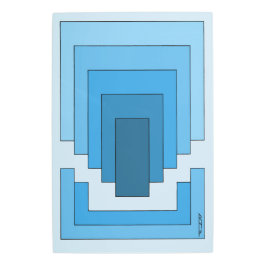 四角形の抽象芸術（青） メタルプリント