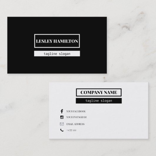 四角形の枠 名刺 (正面/裏面)