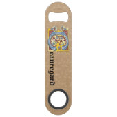 四角形の青と赤のツタの照明付き文字C スピード栓抜き (裏面)