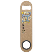 四角形の青と赤のツタの照明付き文字H スピード栓抜き (正面)