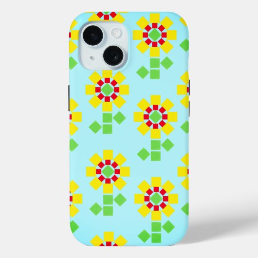 四角形の黄色い花 Case-Mate iPhoneケース (裏面)