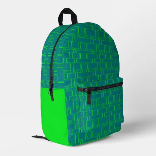 四角形パターンのグラデーション3 プリントバックパック (裏面左端)