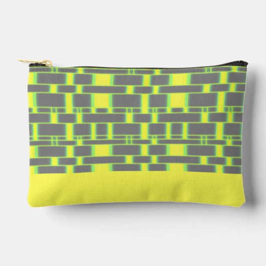 四角形パターングレー14 アクセサリーポーチ (正面)