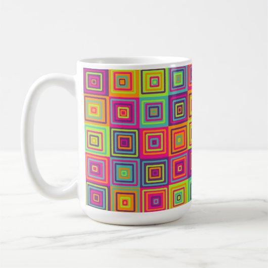 四角形パターン コーヒーマグカップ (左)