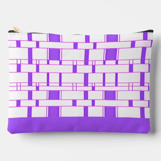 四角形パターン（白） 9 アクセサリーポーチ (正面)