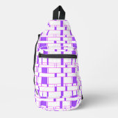 四角形パターン（白） 9 スリングバッグ (正面)