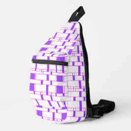 四角形パターン（白） 9 スリングバッグ