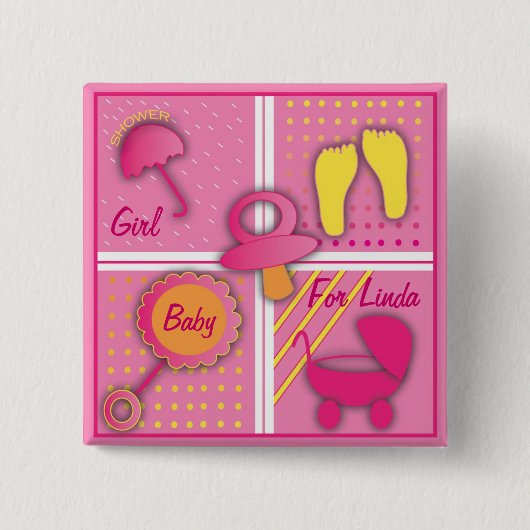 四角形ボタン 缶バッジ (正面)