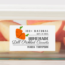 四角形モダン缶詰ラベル酢漬けニンジン