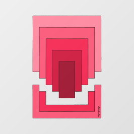 四角形抽象芸術(赤) ウィンドウサイン