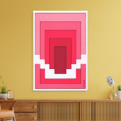 四角形抽象芸術（赤） キャンバスプリント (インサイチュ (リビング))