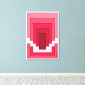 四角形抽象芸術（赤） キャンバスプリント (インサイチュ (ウッドフロア))