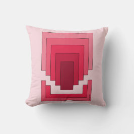 四角形抽象芸術（赤） クッション