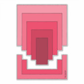 四角形抽象芸術(赤) シール (正面)