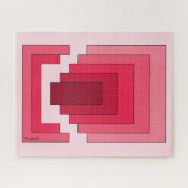 四角形抽象芸術（赤） ジグソーパズル (横)