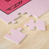 四角形抽象芸術（赤） ジグソーパズル (側面)