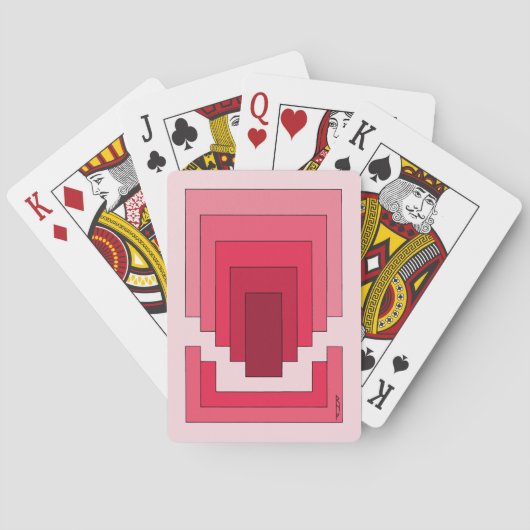 四角形抽象芸術（赤） トランプ (裏面)