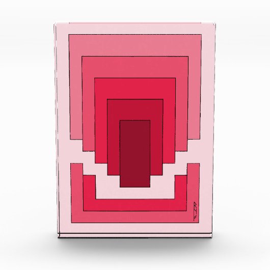 四角形抽象芸術（赤） フォトブロック (正面)