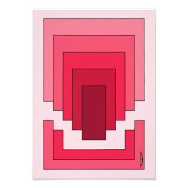 四角形抽象芸術（赤） フォトプリント           