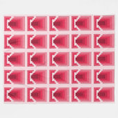 四角形抽象芸術（赤） フリースブランケット (正面(横))