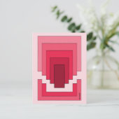 四角形抽象芸術（赤） ポストカード (スタンド正面)