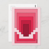 四角形抽象芸術（赤） ポストカード (正面/裏面)