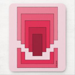 四角形抽象芸術（赤） マウスパッド