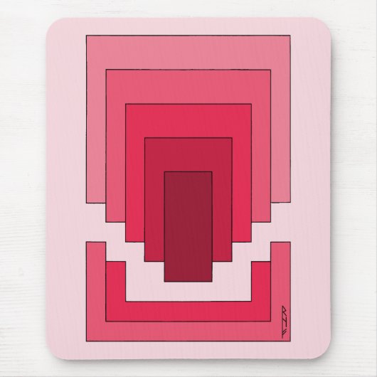 四角形抽象芸術（赤） マウスパッド (正面)