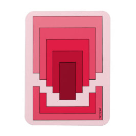 四角形抽象芸術（赤） マグネット