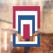 四角形抽象芸術（赤、白、青） ウィンドウサイン (シート2)