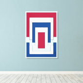 四角形抽象芸術（赤、白、青） キャンバスプリント (インサイチュ (ウッドフロア))