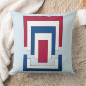 四角形抽象芸術（赤、白、青） クッション (ブランケット)