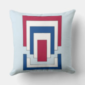 四角形抽象芸術（赤、白、青） クッション (裏面)