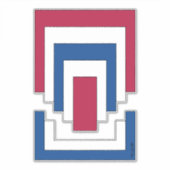 四角形抽象芸術（赤、白、青） シール (正面)