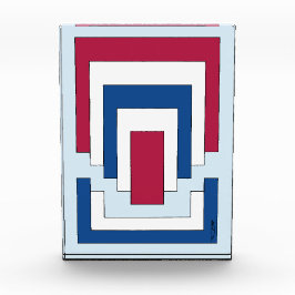 四角形抽象芸術（赤、白、青） フォトブロック