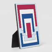 四角形抽象芸術（赤、白、青） フォトプラーク (側面)